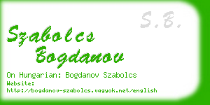 szabolcs bogdanov business card